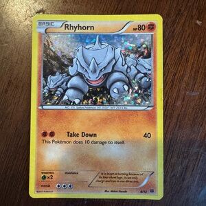 Pokemon Rhyhorn Holo Yellow Orange Card